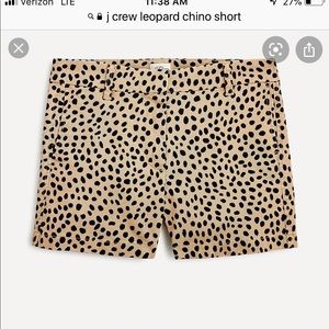 COPY - J Crew 4” chino shorts leopard print size 12